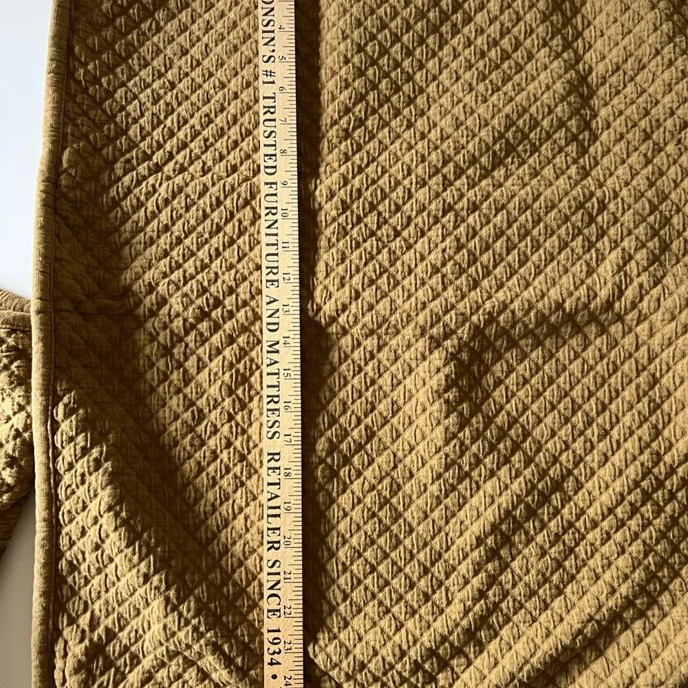 Crate&Barrel Antique Gold Quilted Euro Sham SET